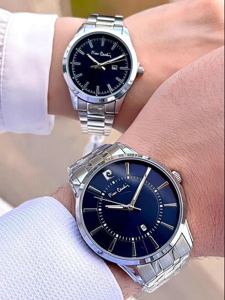Pierre Cardin Bay ve Bayan Çiftlere Özel Çelik Kordon Çift Kol Saati 30 Mt Su Gecirmez CF.PR80008.M1 - Resim 6