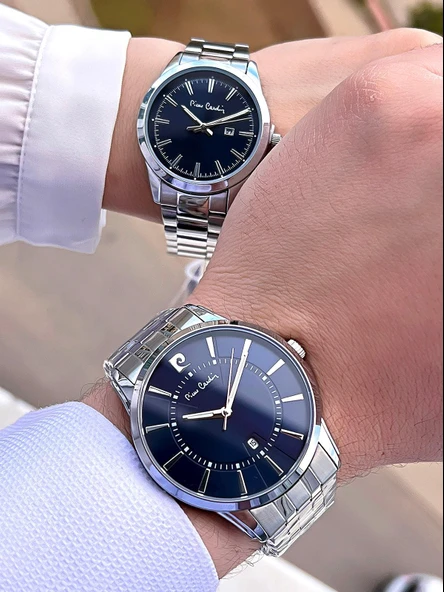 Pierre Cardin Bay ve Bayan Çiftlere Özel Çelik Kordon Çift Kol Saati 30 Mt Su Gecirmez CF.PR80008.M1 - Resim 4
