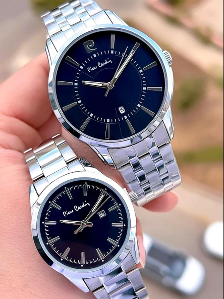 Pierre Cardin Bay ve Bayan Çiftlere Özel Çelik Kordon Çift Kol Saati 30 Mt Su Gecirmez CF.PR80008.M1 ürün görseli