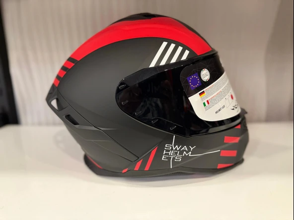 KASK SWAY SW 867 BLADE Black/Red Full Face - Resim 5