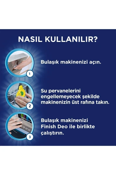 Finish Deo Bulaşık Makinesi Kokusu Limon Ferahlığı 50 Yıkama - 4