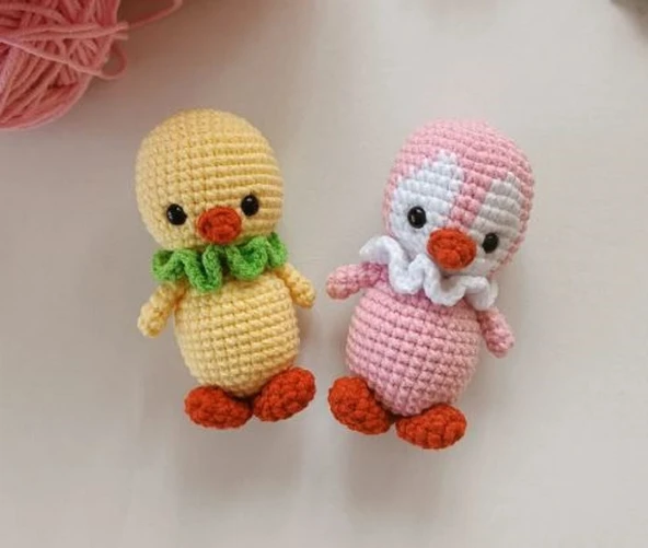 2'Lİ MİNİK AMİGURUMİ OYUNCAK PENGUEN VE CİVCİV