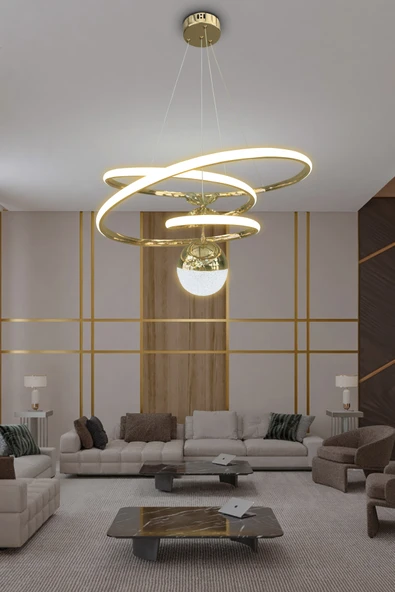 Eylül Tek Toplu 3 mt LED Salon & Oturma Odası Avizesi - 4
