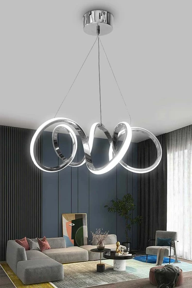 Modern Sarkıt Kıvrım Beyaz Işık Led Salon & Oturma Odası Avizesi - 10