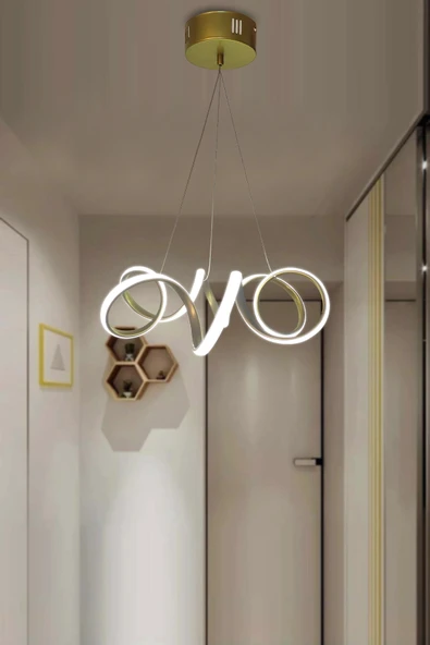 Modern Sarkıt Kıvrım Beyaz Işık Led Salon & Oturma Odası Avizesi - 3