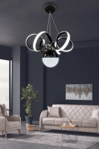 Kıvrım Tekli Şeker Toplu Modern Oturması Led Avizesi - 3