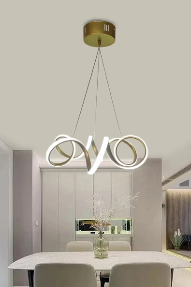 Modern Sarkıt Kıvrım Beyaz Işık Led Salon & Oturma Odası Avizesi - 2