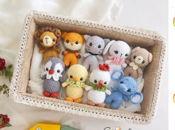 YENİ DOĞAN BEBEK HEDİYELİK 9'LU MİNİK AMİGURUMİ OYUNCAKLAR