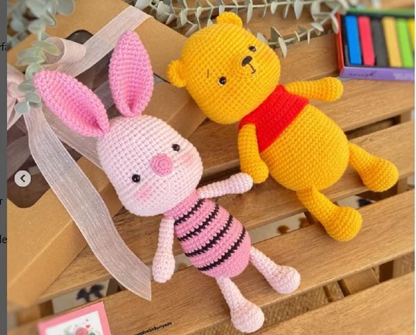 AMİGURUMİ OYUNCAKLAR WİNNİE THE POOH VE PİGLET - 2