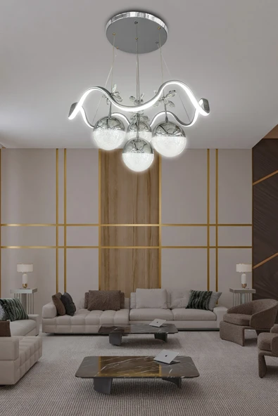Zikzak 4 Toplu Modern Sarkıt Led Avize - 10