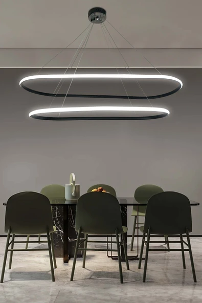 Gece Modern Led Aydınlatmalı Ev & Ofis Avizesi - 2
