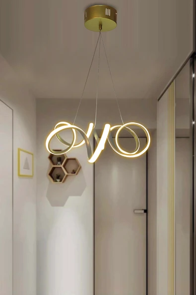 Modern Sarkıt Kıvrım Beyaz Işık Led Salon & Oturma Odası Avizesi - 8