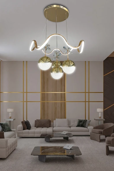 Zikzak 4 Toplu Modern Sarkıt Led Avize - 8
