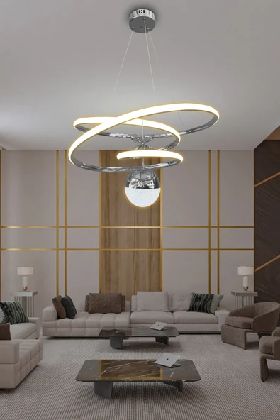 Eylül Tek Toplu 3 mt LED Salon & Oturma Odası Avizesi - 10