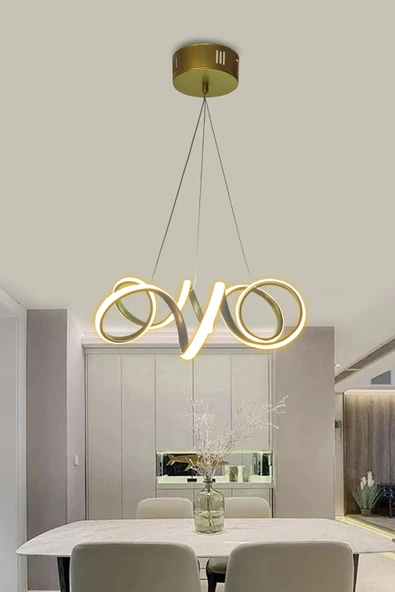 Modern Sarkıt Kıvrım Beyaz Işık Led Salon & Oturma Odası Avizesi - 5