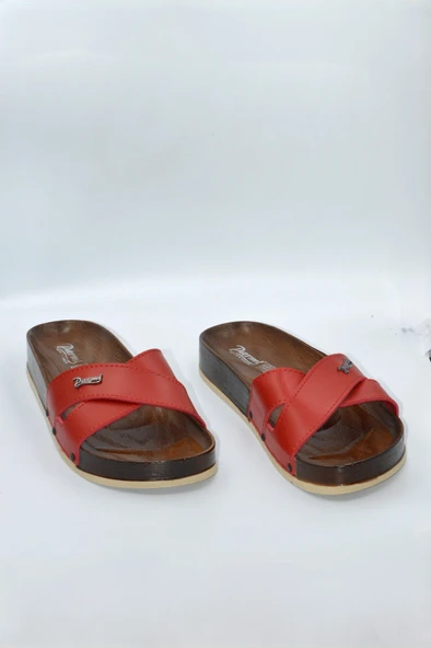 Kadın Kırmızı Çapraz Anatomik Günlük Terlik - 3