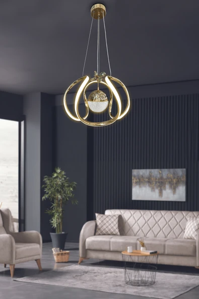 Arya Tek Toplu Led Avize 2 mt - Salon & Oturma Odası Avizesi - 3