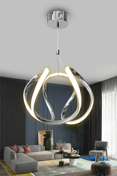 Arya Topsuz Led Avize 2 mt - Salon & Oturma Odası Avizesi - 6