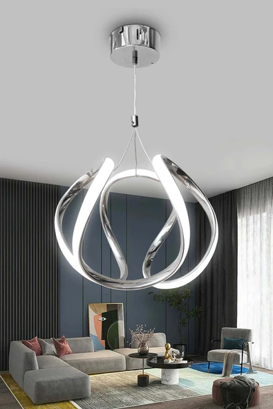 Arya Topsuz Led Avize 2 mt - Salon & Oturma Odası Avizesi - 9