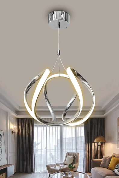 Arya Topsuz Led Avize 2 mt - Salon & Oturma Odası Avizesi - 4