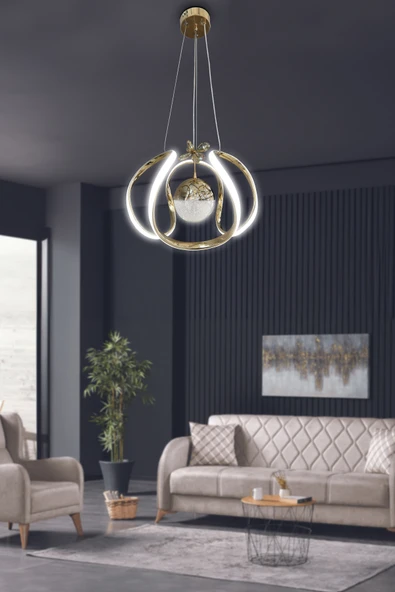 Arya Tek Toplu Led Avize 2 mt - Salon & Oturma Odası Avizesi - 4