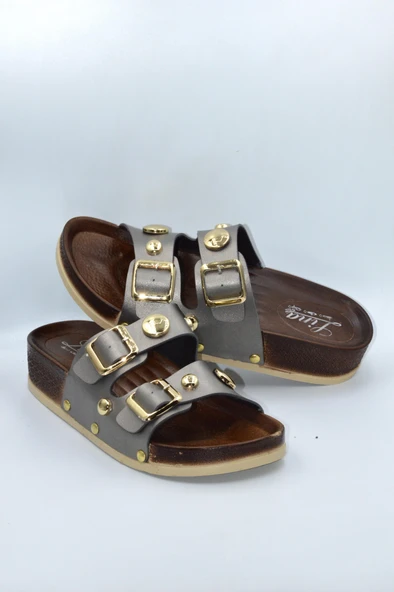 Kadın Plaitn Tokalı Yazlık Günlük Terlik - 5