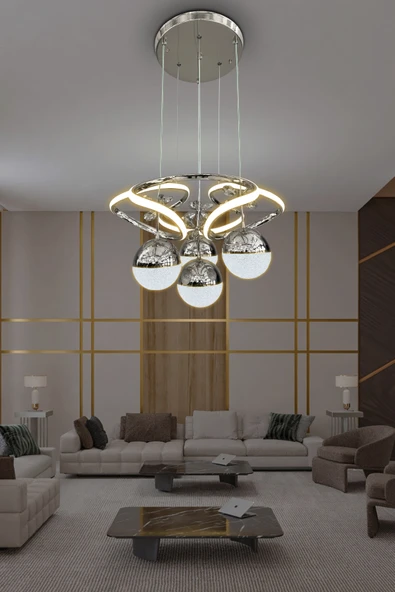 Dron 3 Renk Modern Sarkıt 4 Toplu Led Avize Powerled Ledli Avize - 10