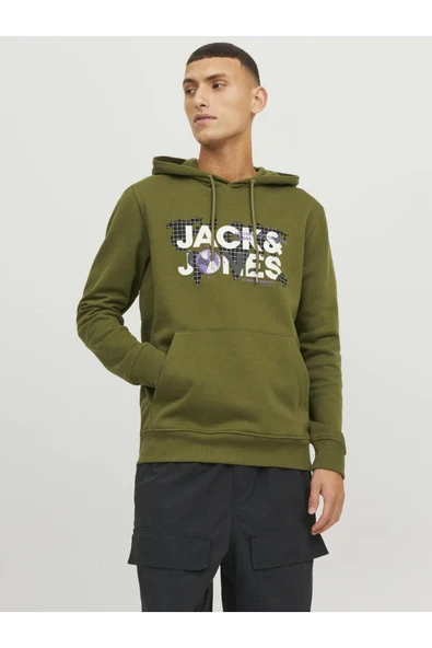 Logolu Kapüşonlu Sweatshirt - Dust