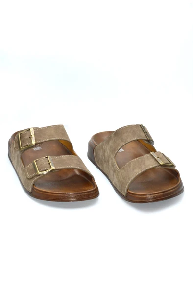 Erkek Vizon Çift Bantlı Anatomik Günlük Terlik - 4