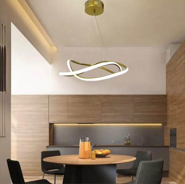 Dalga Modern Sarkıt Led Avize Salon Oturma Odası Mutfak Avizesi - 2