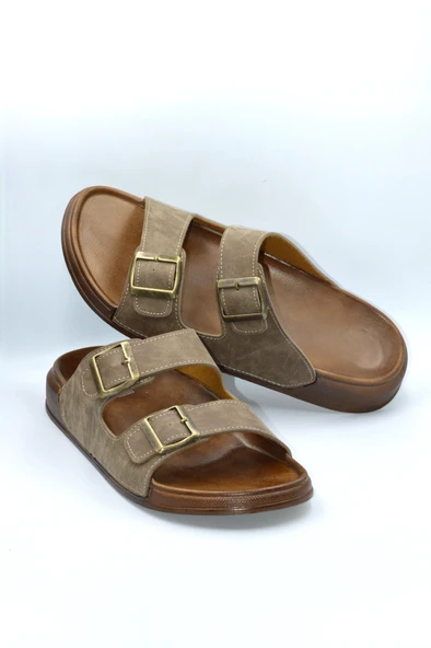 Erkek Vizon Çift Bantlı Anatomik Günlük Terlik - 5