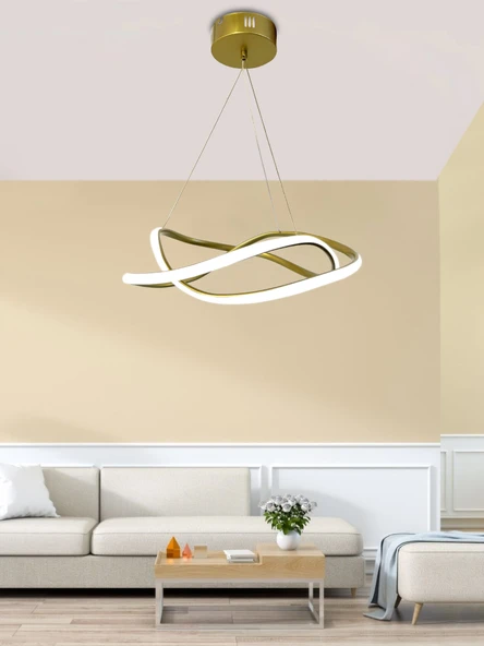 Dalga Modern Sarkıt Led Avize Salon Oturma Odası Mutfak Avizesi