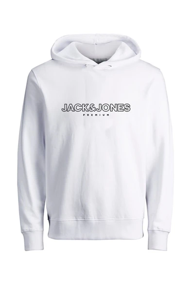 12249401 Jack & Jones Jprblajason Brandıng Sweat Hood Erkek Sweat White