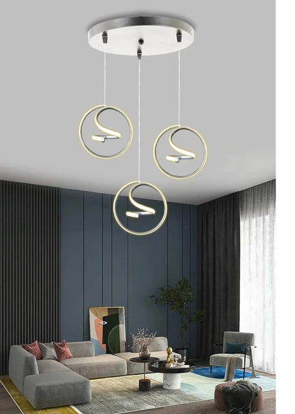 Helezon Modern Sarkıt 3'lü Led Avize - 3