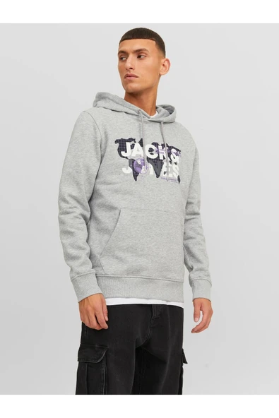 Jack Jones Dust Sweat Hood Sn Erkek Gri Sweatshirt 12240214-05