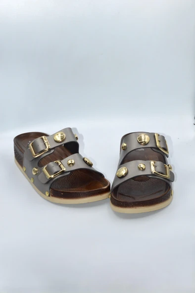 Kadın Plaitn Tokalı Yazlık Günlük Terlik - 4