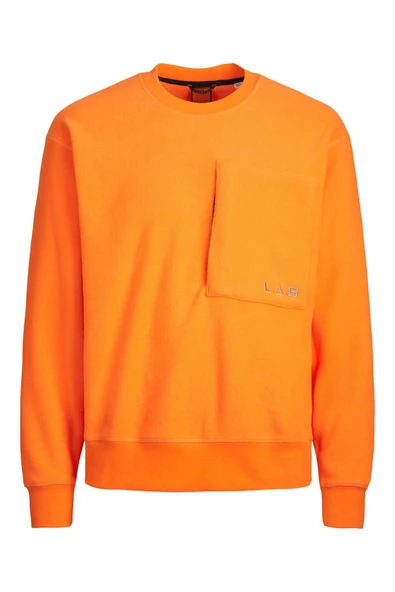 L.A.B Islemeli Bisiklet Yaka Polar Sweatshirt