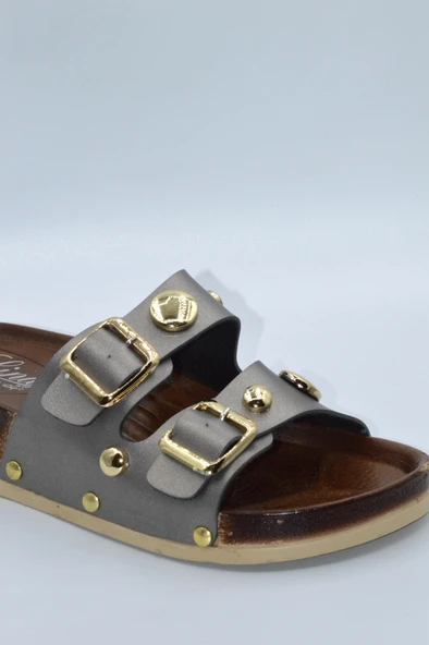 Kadın Plaitn Tokalı Yazlık Günlük Terlik - 3