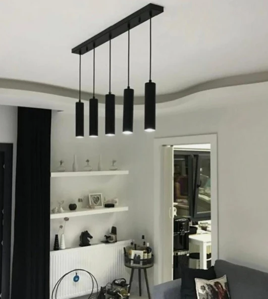 Mylights sıralı masaüstü beşli 5 li sartkıt 120cm metal gövde tasarruflu led ampul ile spot sarkıt  avize - 3