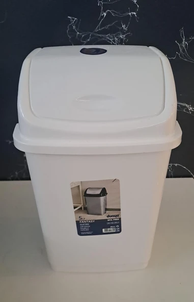 DÜNYA FANTASY ÇÖP KOVASI İTMELİ 5 LT BEYAZ ürün görseli