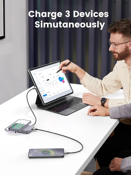 UGREEN Kablosuz Powerbank 10000mAh - Resim 3