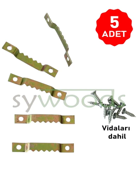 Küçük timsah tablo ve çerçeve askısı 5 adet vidalı sarı renk