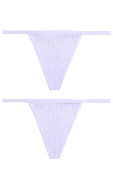 Aria's Closet 2'li Süprem Penye Tanga String	 Beyaz - 2