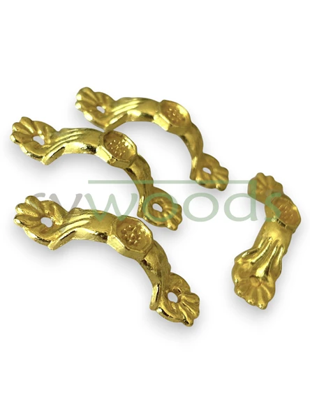 Dekoratif Mini Zamak Kulp 4 Adet Vidalı Kutu Aksesuar Sarı