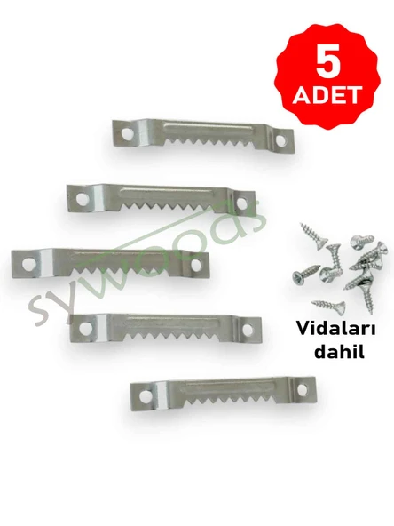 5 adet timsah çerçeve tablo askısı vidalı 6 cm