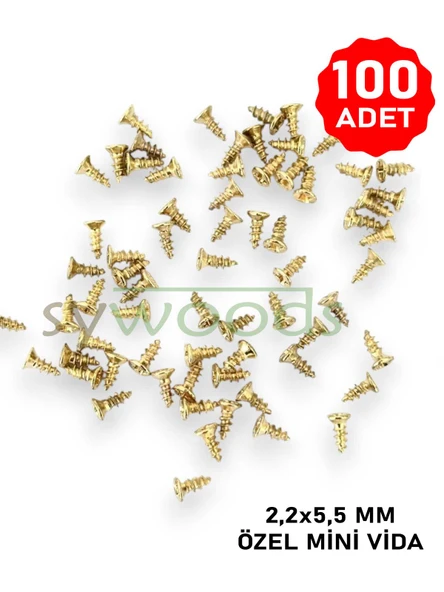 Mini vida 2.2x5.5 mm  100 adet sarı menteşe kilit hobi el işi elektronik vidası