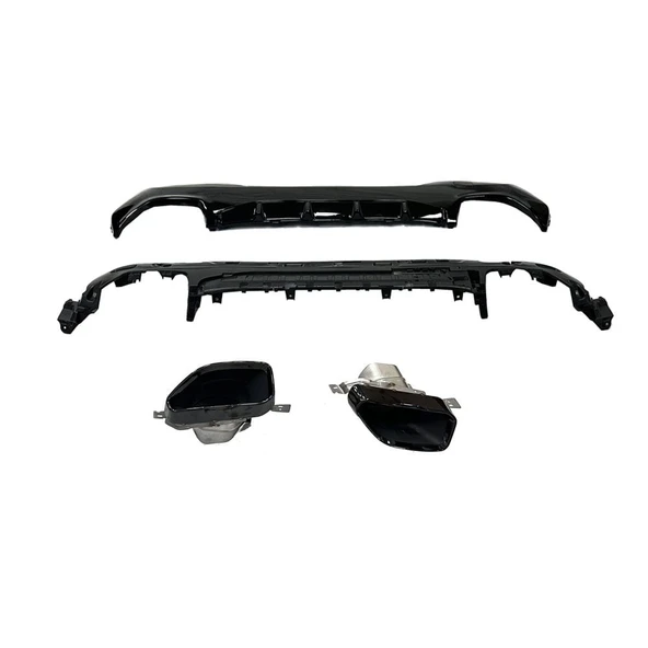 AUTOGP Bmw g22 g23 arka difüzör ve egzoz ucu seti braketli siyah