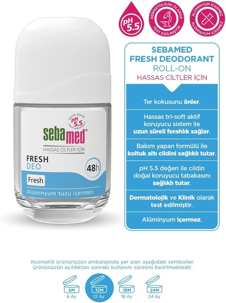 Sebamed Deodorant Roll-On Fresh 50ml - Resim 3