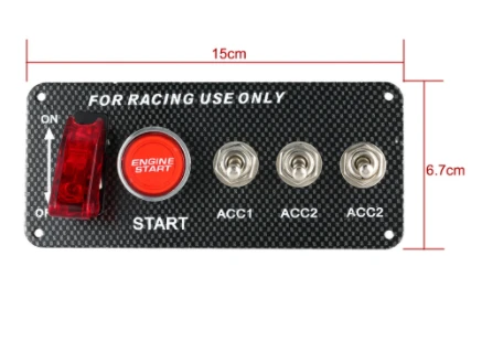 AUTOGP on - off start stop düğmesi şalteri 4 in 1 gömmeli - 4