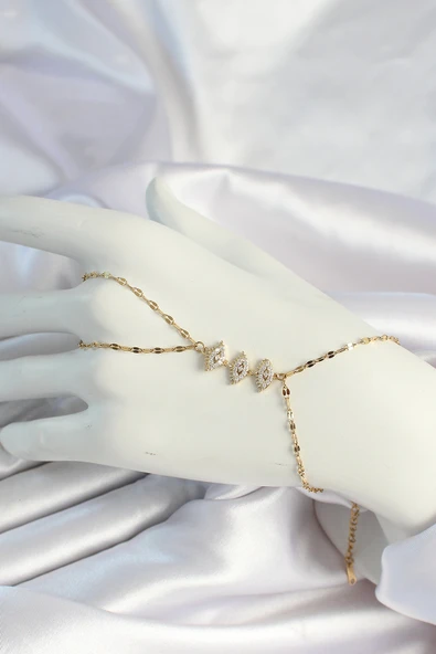 316L Çelik Gold Renk Zirkon Taşlı Göz Figürlü Şahmeran - TJ-SN657